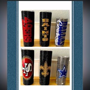Football Themed Bling Tumblers